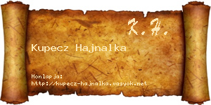 Kupecz Hajnalka névjegykártya
