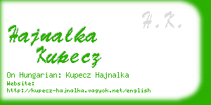 hajnalka kupecz business card